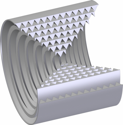 rolled X-ray prism lens