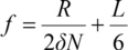 Focal length f of a long CRL